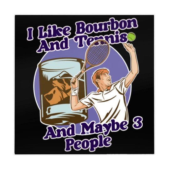I Like Bourbon And Tennis Funny Humor Sports Mahjong Mats