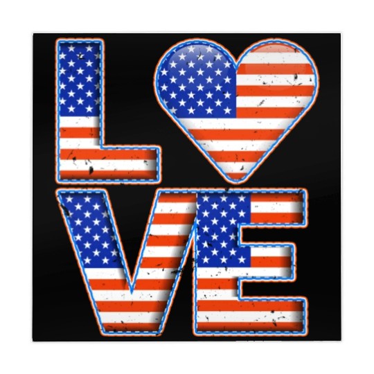 LOVE America Patriotism USA Independence Day Mahjong Mats