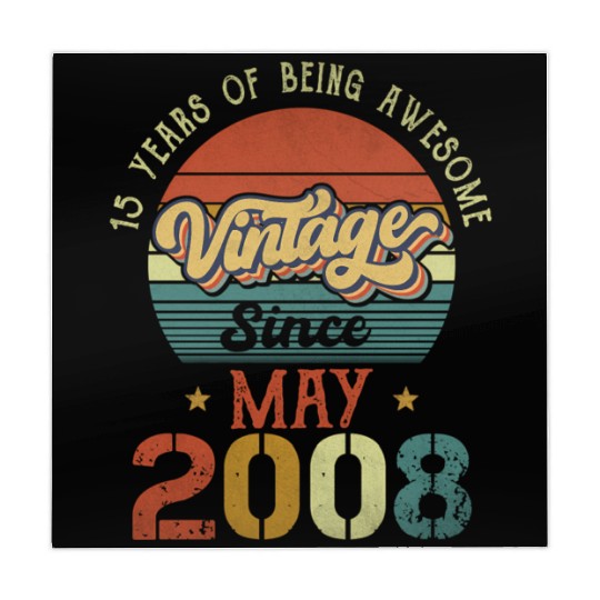 Vintage Since May 2008 Retro 15Th 15 Yrs Mahjong Mats