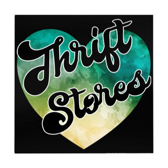 Thrift Stores green yellow watercolor heart Mahjong Mats