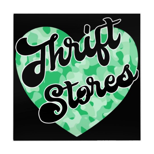 Thrift Stores green camo heart Mahjong Mats