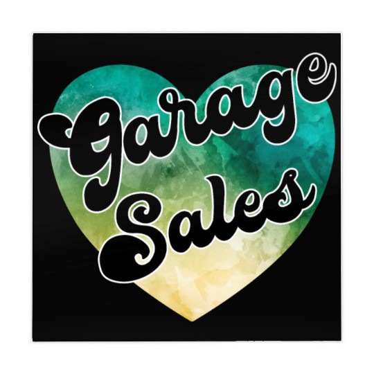 Garage Sales green yellow watercolor heart Mahjong Mats