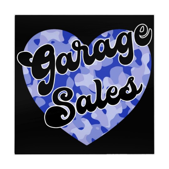 Garage Sales blue camo heart Mahjong Mats