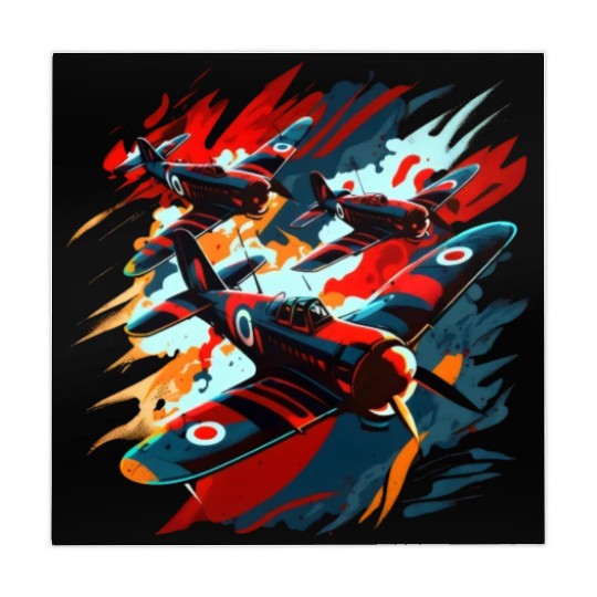 Spitfire Airplane Vintage Pilot Aviator Military Mahjong Mats