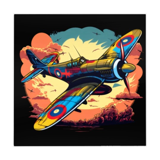 Spitfire Airplane Vintage Pilot Aviator Military Mahjong Mats