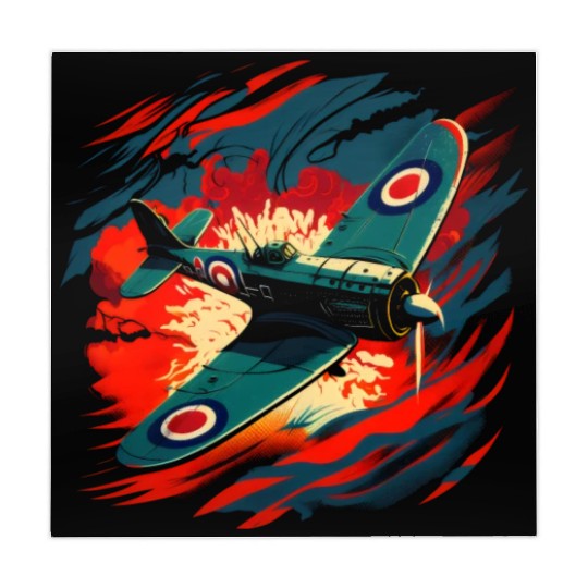 Spitfire Airplane Vintage Pilot Aviator Military Mahjong Mats