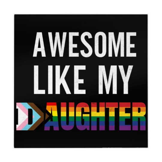 Awesome Like My Daughter Pride Progress flag Mahjong Mats