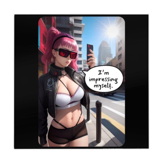 Cyberpunk Waifu Influencer Design 6 Mahjong Mats