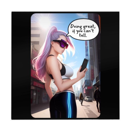 Cyberpunk Waifu Influencer Design 7 Mahjong Mats