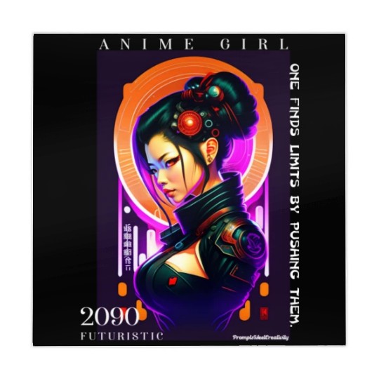 Futuristic Cyberpunk Anime Girl Mahjong Mats