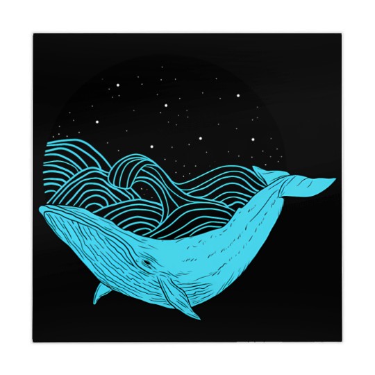 Humpback Whale Midnight Space Whale Mahjong Mats