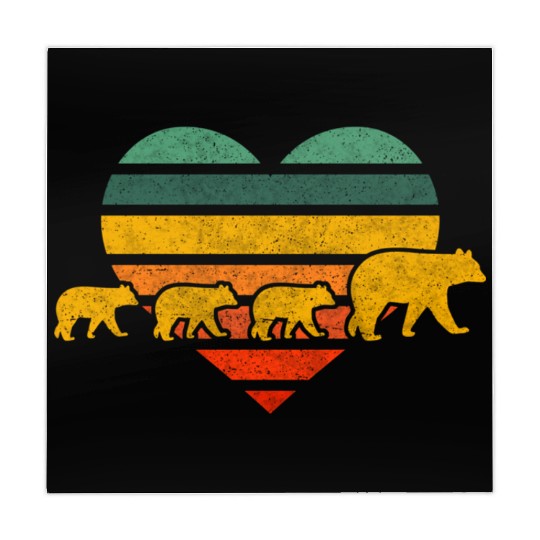 Mama Bear Three Cubs Heart Mothers Day Mahjong Mats