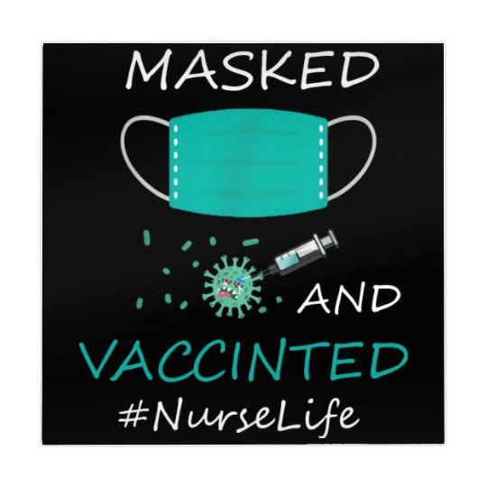 Masked And Vaccinated Funny Nurse Life Lover Love Mahjong Mats