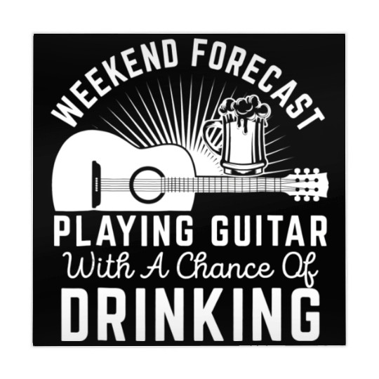 Weekend Forecast Playing Guitar Drinking Beer Mahjong Mats