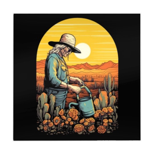 Gardener Grandma Watering Plants Garden Gardening Mahjong Mats