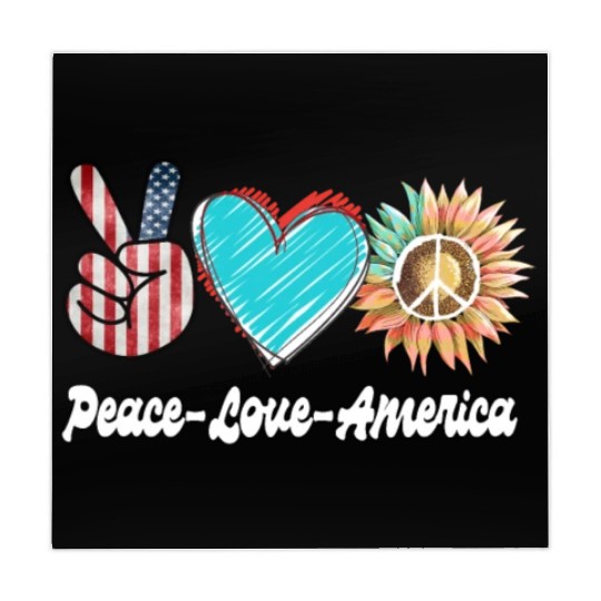 Peace Love America US Flag Fourth Womens JULY 4TH Mahjong Mats
