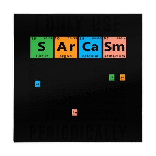 Sarcasm Periodic Table I Only Use Sarcasm Periodic Mahjong Mats