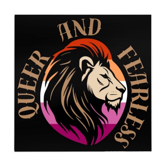 LGBTQ Queer and Fearless, Lion with Lesbian Flag Mahjong Mats