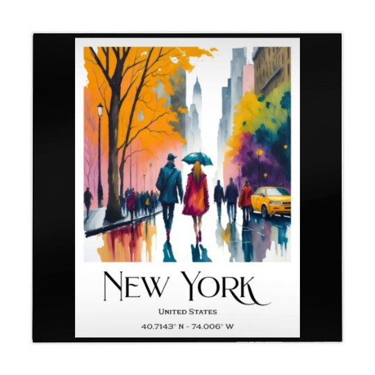 Couple walking in the streets of New York City Mahjong Mats