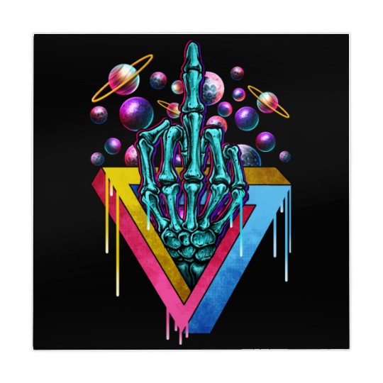 Trippy skeleton middle finger Mahjong Mats