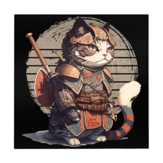 Samurai Cat Warrior Japanese Ninja Cat Kawaii Mahjong Mats