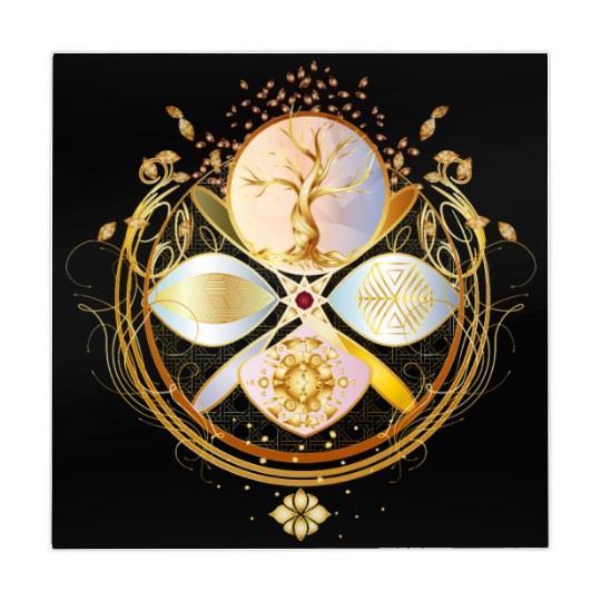 magic amulet, golden tree of life symbol Mahjong Mats