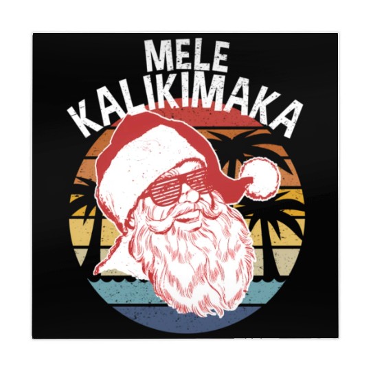 Mele Kalikimaka Hipster Santa Palm Trees Mahjong Mats