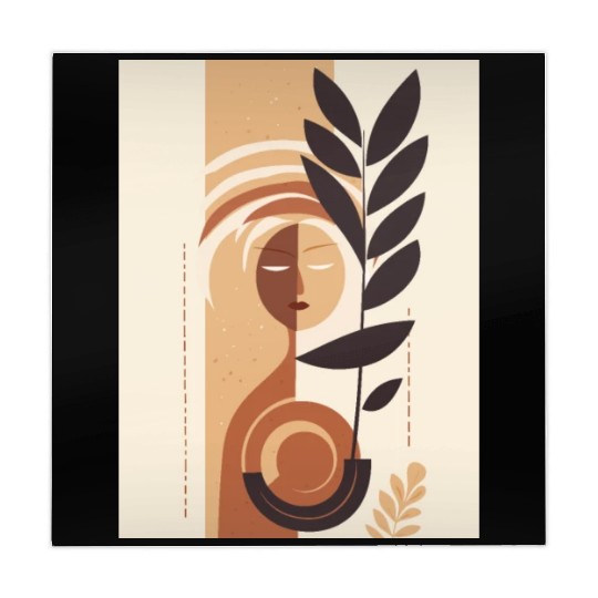 Women Face Mid Century Leaf Oasis Mahjong Mats