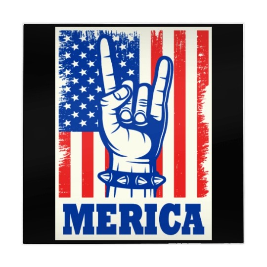 Merica Rock Usa Flag July 4th Mahjong Mats