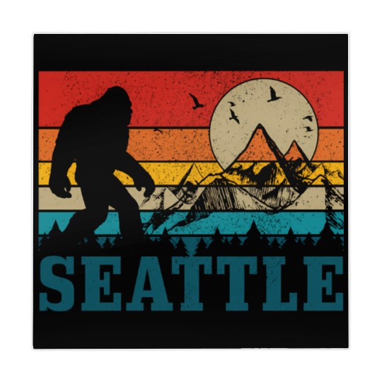 Seattle Washington Bigfoot Mountains Mahjong Mats