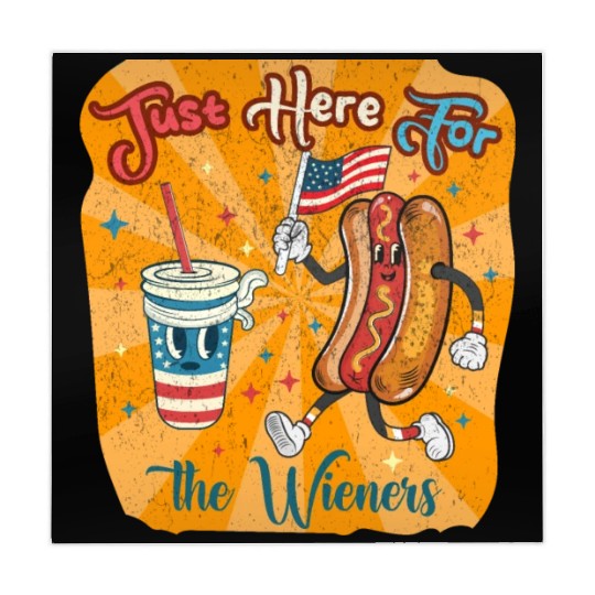 I'm Just Here For The Wieners Cartoon Hot Dog 4Th Mahjong Mats