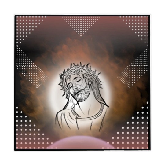 Sacred Jesus with Crown of Thorns Illustration Mahjong Mats