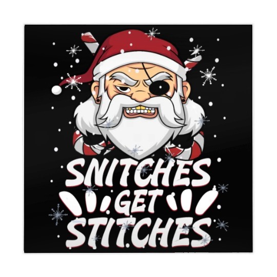 Snitches Get Stitches Santa Hat Funny Santa Pirate Mahjong Mats