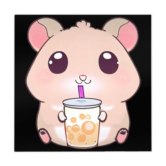Kawaii hamster with bubble tea Mahjong Mats