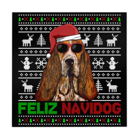 Basset Hound Dog Feliz Navidog Mahjong Mats