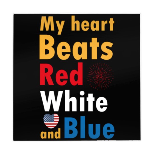 my heart beats red white and blue Mahjong Mats