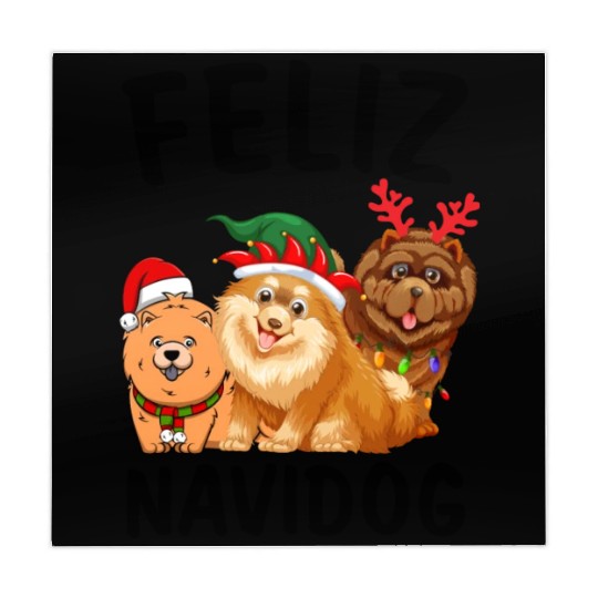 Feliz Navidog Chow Chow Reindeer Christmas Light Mahjong Mats