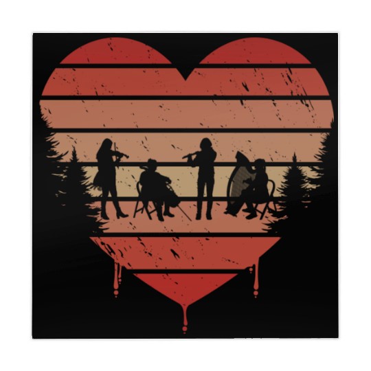 Cute Red Vintage Heart Orchestra Valentine Day Mahjong Mats