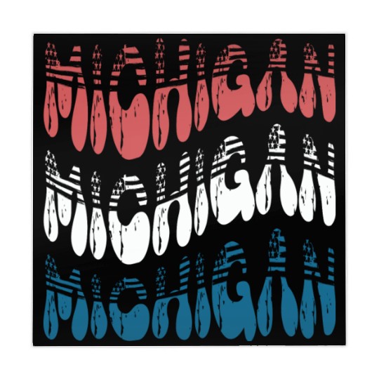 Michigan Red White Blue Cute Groovy Mahjong Mats