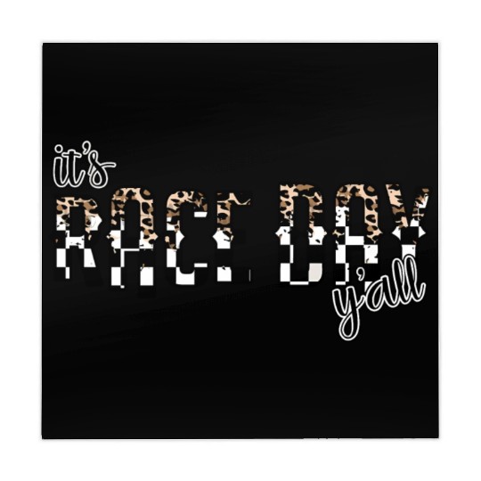 Leopard It'S Race Day Y'All Checkered Flag Racing Mahjong Mats