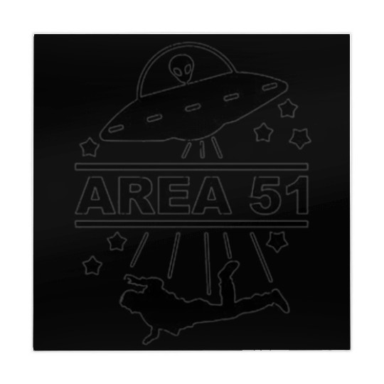 Area 51 Black And White Spaceship Abducter Mahjong Mats