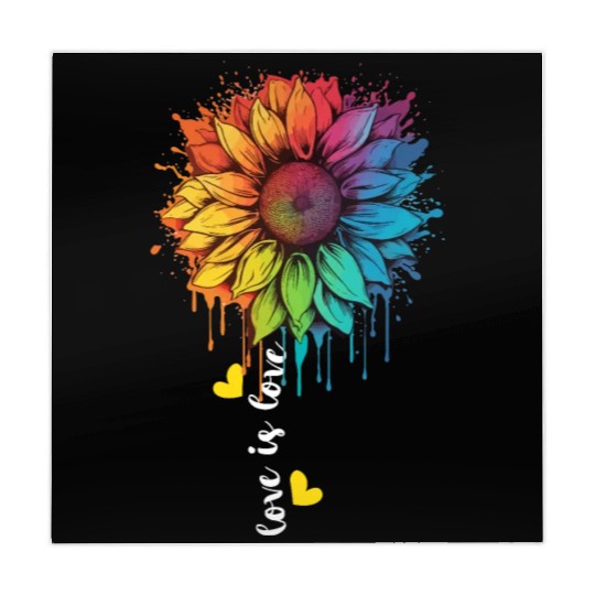 Rainbow Sunflower LGBT Pride Lesbian Gay Lover Pun Mahjong Mats