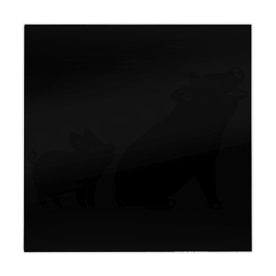 Cheerful pig with piglet logo Mahjong Mats