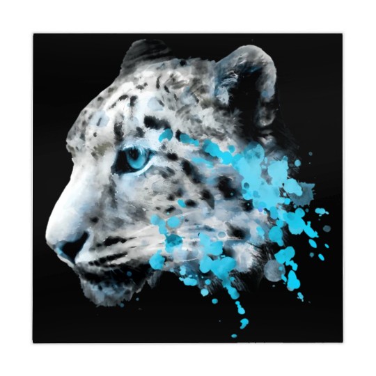 Watercolor Snow Panther Leopard Artsy Watercolour Mahjong Mats