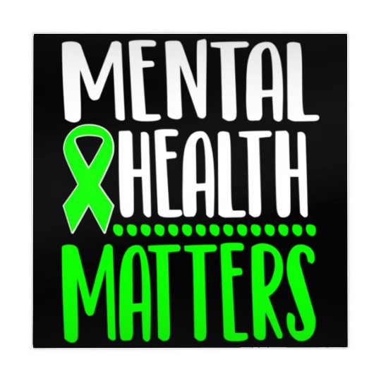 Mental Health Awareness Ribbon Green Anxiety Depre Mahjong Mats