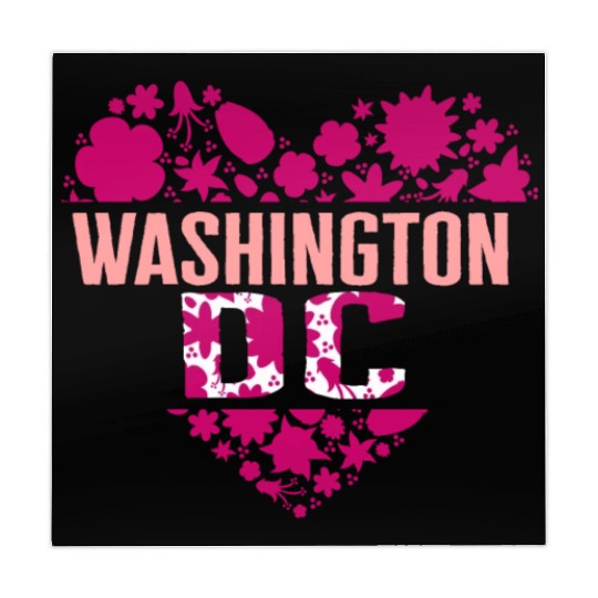 Washington DC Mahjong Mats, Cherry Blossom Heart Floral