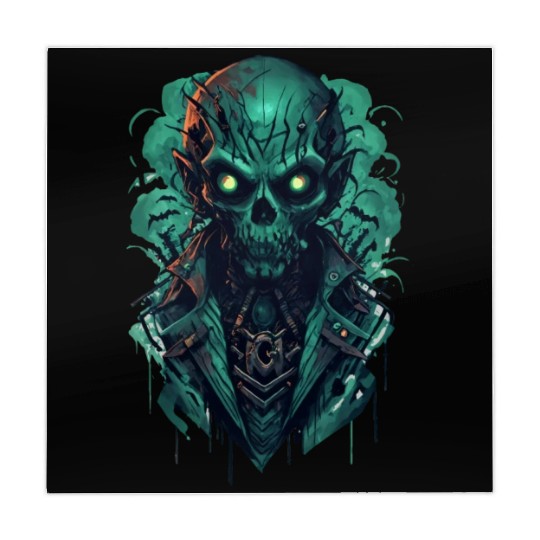 Green Toxic Zombie RPG Game Style Mahjong Mats