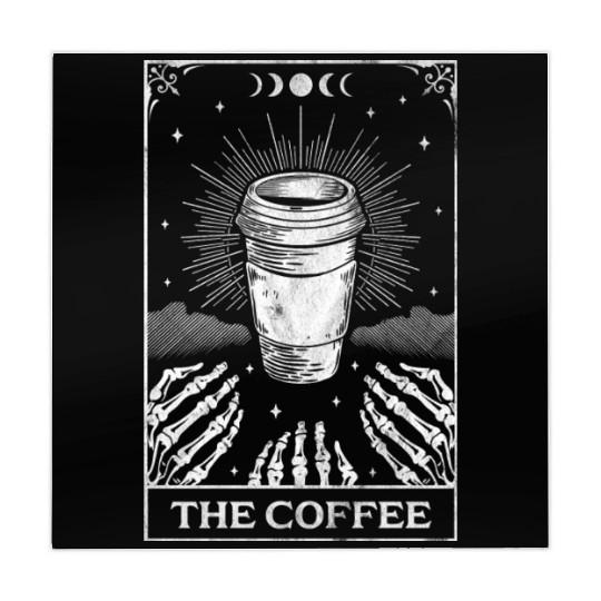 The Coffee Tarot Card Skeleton Coffee Lover Retro Mahjong Mats