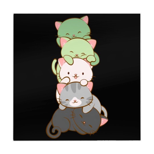 Aromantic Pride Kawaii Cats Lgbtq Anime Mahjong Mats