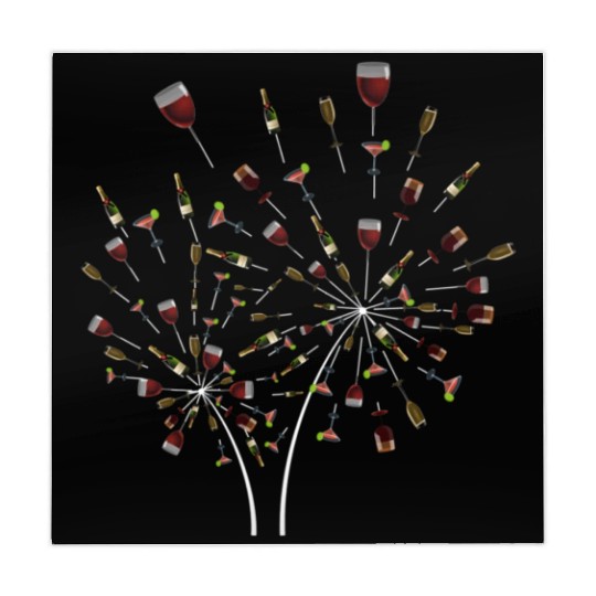 Dandelion Wine Glass Champagne Bottle Of Wine Drin Mahjong Mats